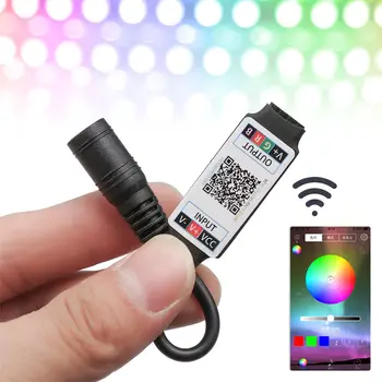 Мини LED Bluetooth RGB лента светлина контролер безжичен смарт телефон контрол DC 5-24V 6A за RGB 3528 5050 лента